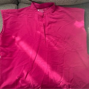 Figs Rafaela Scrub Top Dark Magenta